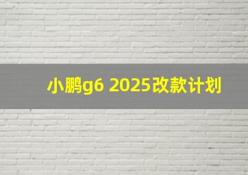 小鹏g6 2025改款计划